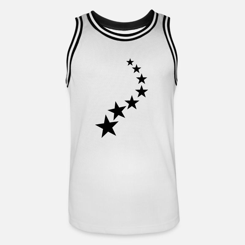 Sterne - Männer Basketball-Trikot - Weiß/Schwarz