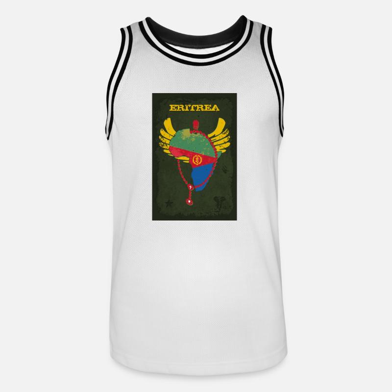 Eritrea-plakat - Basketballdrakt for menn - hvit/svart