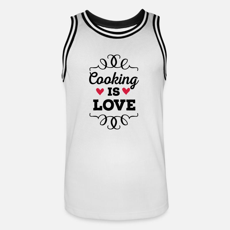 Cuisiner, c’est l’amour - Maillot de basket Homme - blanc/noir