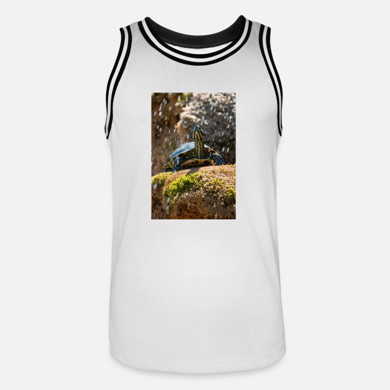 Gelbbauch-Slider Trachemys scripta scripta - Männer Basketball-Trikot - Weiß/Schwarz