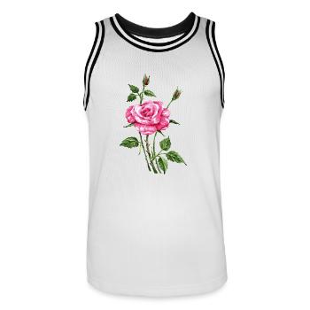 Flower - Men's Basketball Jersey - white/black - Front - AI Model Male 185 dark (185cm)