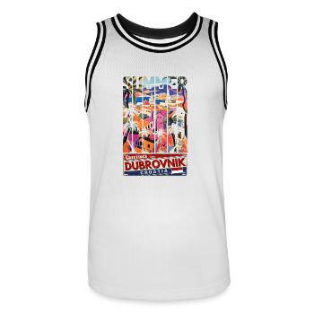 Kroatien Kroatien Reisen Sommer Kroatien Dubrovnik - Männer Basketball-Trikot - Weiß/Schwarz - Vorne - AI Model Male 185 dark (185cm)