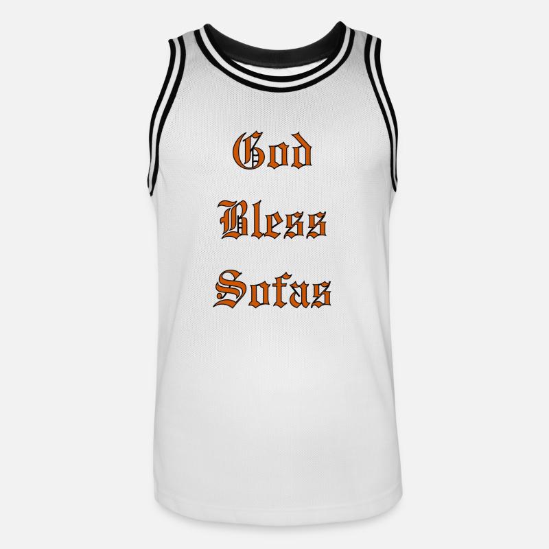 GodBlessSofas - Männer Basketball-Trikot - Weiß/Schwarz