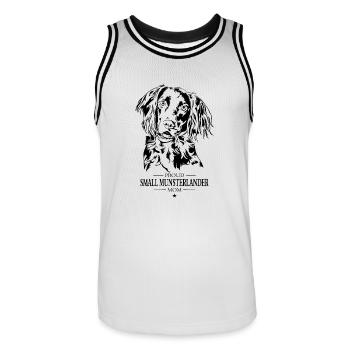 Petit Munsterlander Maman Chien Chien Wilsigns - Maillot de basket Homme - blanc/noir - Devant - AI Model Male 185 dark (185cm)