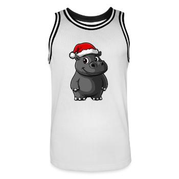 Nilpferd Weihnachten - Männer Basketball-Trikot - Weiß/Schwarz - Vorne - AI Model Male 185 dark (185cm)