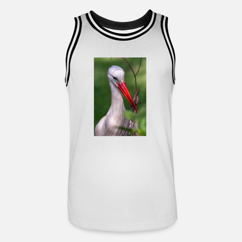 Weißstorch oder Klapperstorch - Männer Basketball-Trikot - Weiß/Schwarz