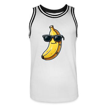 banane sonnenbrille comic - Männer Basketball-Trikot - Weiß/Schwarz - Vorne - AI Model Male 185 dark (185cm)