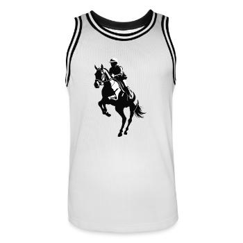 Horse Riding - Equine Desig - Men's Basketball Jersey - white/black - Front - AI Model Male 185 dark (185cm)