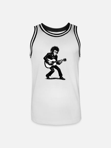 Singer Songwriter | The Monkey Dancer - Men's Basketball Jersey - white/black