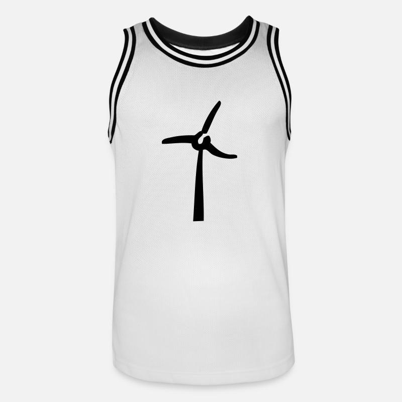 Windmill, éolienne, Windrad - Männer Basketball-Trikot - Weiß/Schwarz