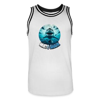 My Design - Männer Basketball-Trikot - Weiß/Schwarz - Vorne - AI Model Male 185 dark (185cm)