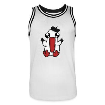 Monsieur Baguette - Männer Basketball-Trikot - Weiß/Schwarz - Vorne - AI Model Male 185 dark (185cm)