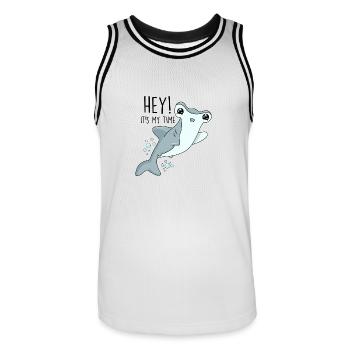 Drôle de requin-marteau - Maillot de basket Homme - blanc/noir - Devant - AI Model Male 185 dark (185cm)