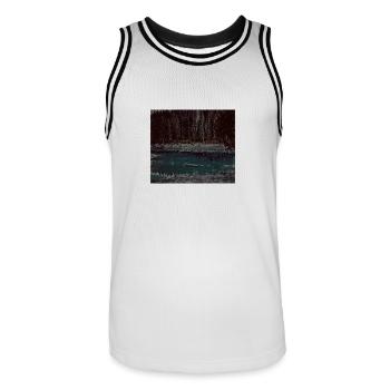 Design - Männer Basketball-Trikot - Weiß/Schwarz - Vorne - AI Model Male 185 dark (185cm)