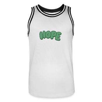 hope - Männer Basketball-Trikot - Weiß/Schwarz - Vorne - AI Model Male 185 dark (185cm)