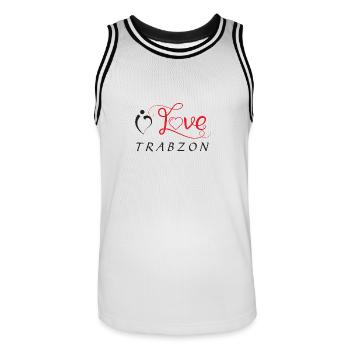 i love trabzon - Männer Basketball-Trikot - Weiß/Schwarz - Vorne - AI Model Male 185 dark (185cm)