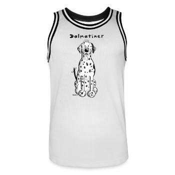 Knuffiger Dalmatiner - Männer Basketball-Trikot - Weiß/Schwarz - Vorne - AI Model Male 185 dark (185cm)
