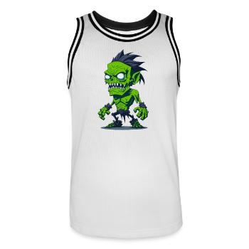 Zombie - Men's Basketball Jersey - white/black - Front - AI Model Male 185 dark (185cm)