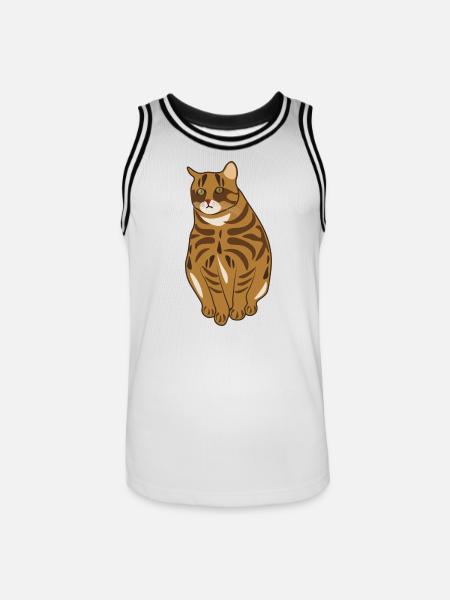 Landrace cat - Men's Basketball Jersey - white/black