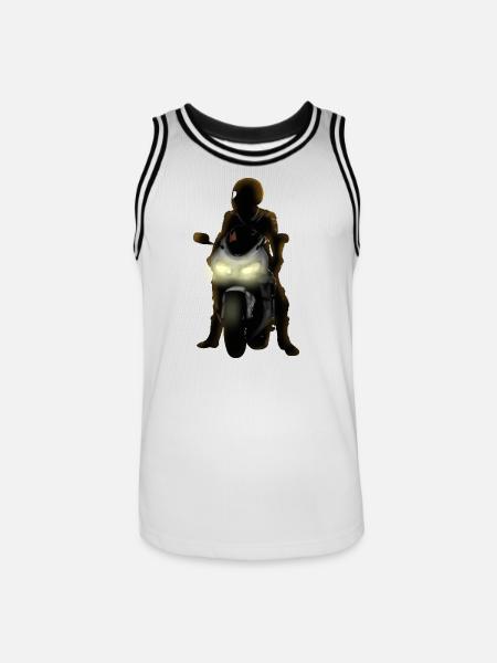 Dämmerung auf der Motorradstrecke - Men's Basketball Jersey - white/black