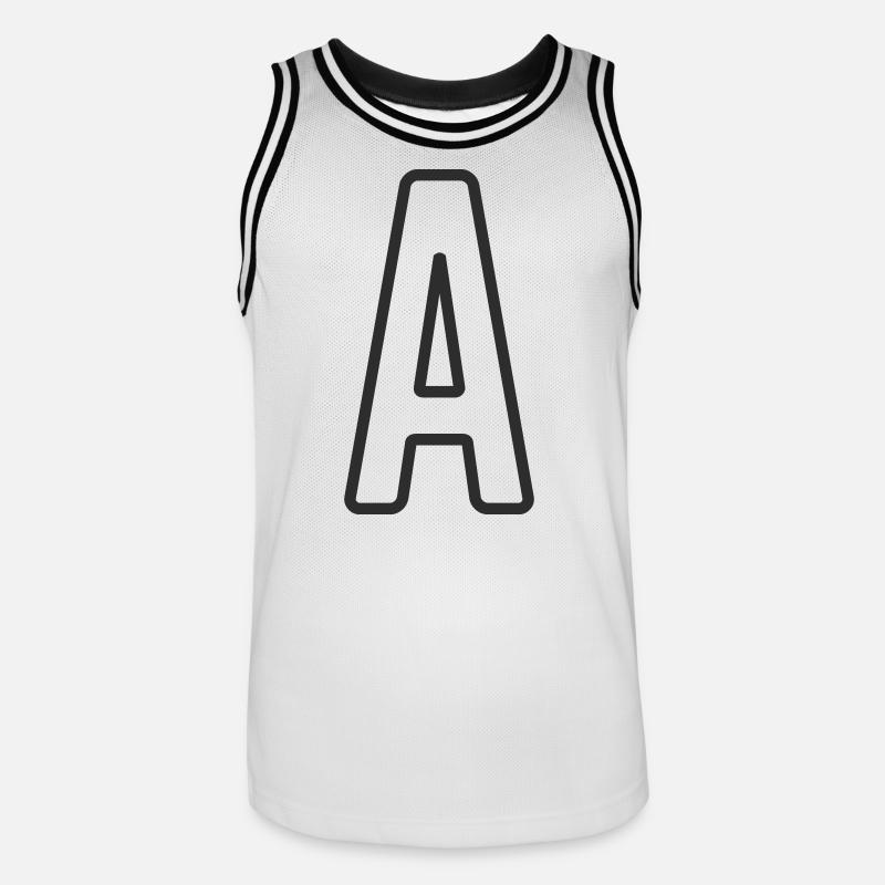 Buchstabe A Typodesign  - Männer Basketball-Trikot - Weiß/Schwarz