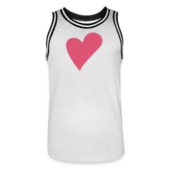 Love Heart Hearts - Men's Basketball Jersey - white/black - Front - AI Model Male 185 dark (185cm)