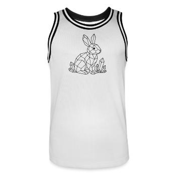 Coloriage du lapin de cristal - Maillot de basket Homme - blanc/noir - Devant - AI Model Male 185 dark (185cm)