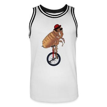 Cirque actrice scène spectacle artist monocycle - Maillot de basket Homme - blanc/noir - Devant - AI Model Male 185 dark (185cm)