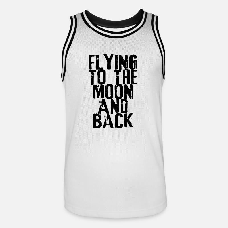 flying to the moon exit-shirt - Männer Basketball-Trikot - Weiß/Schwarz