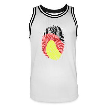 Carte d’identité allemande - Maillot de basket Homme - blanc/noir - Devant - AI Model Male 185 dark (185cm)
