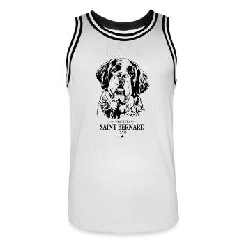 Saint Bernard Dad Hunde Hund Bernhardiner Wilsigns - Männer Basketball-Trikot - Weiß/Schwarz - Vorne - AI Model Male 185 dark (185cm)