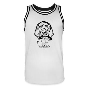 Vizsla Dad Dog Dog Wirehaired Vizsla Wilsigns - Men's Basketball Jersey - white/black - Front - AI Model Male 185 dark (185cm)