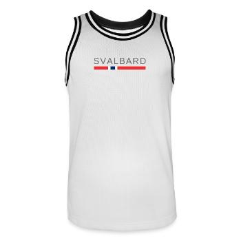Svalbard Norway - Men's Basketball Jersey - white/black - Front - AI Model Male 185 dark (185cm)