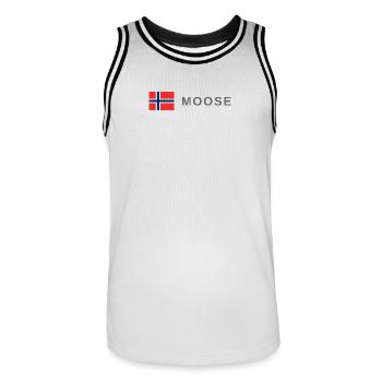 Elch Norwegen - Männer Basketball-Trikot - Weiß/Schwarz - Vorne - AI Model Male 185 dark (185cm)