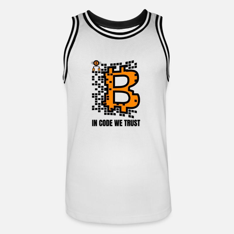 Bitcoin Krypto Kryptowährung Geschenkidee Crypto - Männer Basketball-Trikot - Weiß/Schwarz