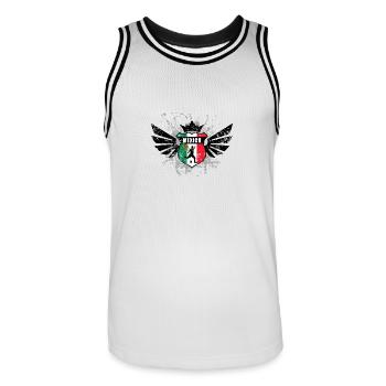 Mexico soccer emblem flag eu - Men's Basketball Jersey - white/black - Front - AI Model Male 185 dark (185cm)