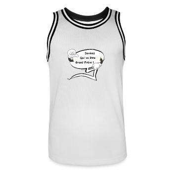 Grand Frère - Maillot de basket Homme - blanc/noir - Devant - AI Model Male 185 dark (185cm)