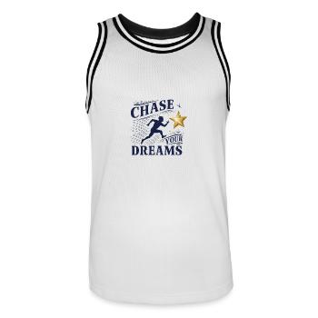 Verfolge deine Träume - Männer Basketball-Trikot - Weiß/Schwarz - Vorne - AI Model Male 185 dark (185cm)