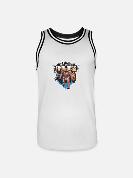 I'm the FinalBoss – Powerful Character - Men's Basketball Jersey - white/black