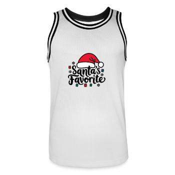 Santa's Favorite Santa Hat - Men's Basketball Jersey - white/black - Front - AI Model Male 185 dark (185cm)