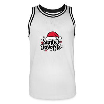 Santa's Favorite Santa Hat - Men's Basketball Jersey - white/black - Front - AI Model Male 185 dark (185cm)