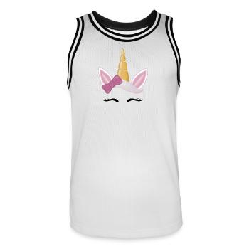 Licorne - Maillot de basket Homme - blanc/noir - Devant - AI Model Male 185 dark (185cm)