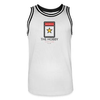 Impression de cartes GEM MINT 10 - Maillot de basket Homme - blanc/noir - Devant - AI Model Male 185 dark (185cm)