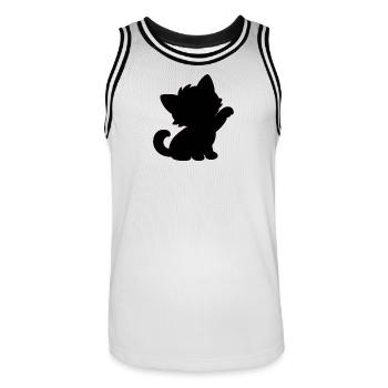 cat - Männer Basketball-Trikot - Weiß/Schwarz - Vorne - AI Model Male 185 dark (185cm)