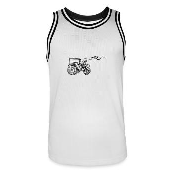 Traktor - Männer Basketball-Trikot - Weiß/Schwarz - Vorne - AI Model Male 185 dark (185cm)