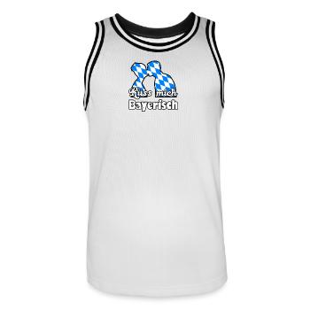 Küss mich Bayerisch Bayern Liebe Paar Geschenk - Männer Basketball-Trikot - Weiß/Schwarz - Vorne - AI Model Male 185 dark (185cm)
