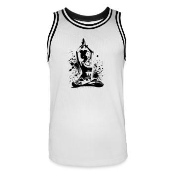 Meditation Entspannung Asiatische Yoga Lehrerin - Männer Basketball-Trikot - Weiß/Schwarz - Vorne - AI Model Male 185 dark (185cm)