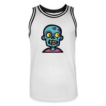 Zombie Halloween Comic Gruselig - Männer Basketball-Trikot - Weiß/Schwarz - Vorne - AI Model Male 185 dark (185cm)