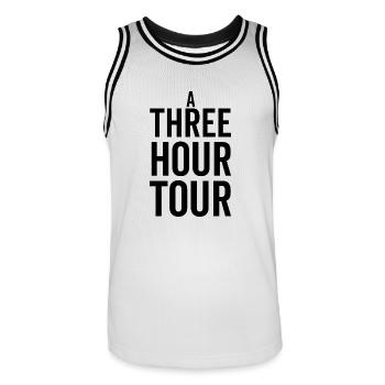 A Three Hour Tour - Men's Basketball Jersey - white/black - Front - AI Model Male 185 dark (185cm)