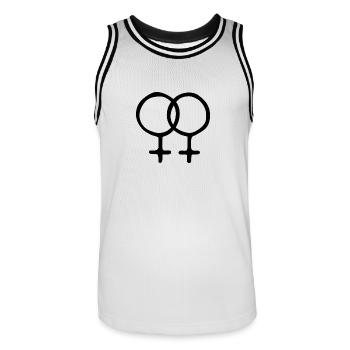 Lesbisches Design - Männer Basketball-Trikot - Weiß/Schwarz - Vorne - AI Model Male 185 dark (185cm)